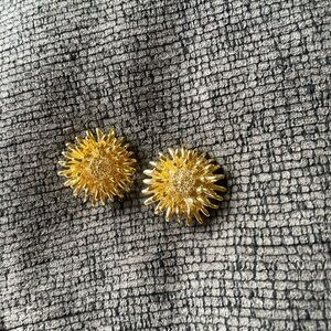 Gold Sunflower Earrings